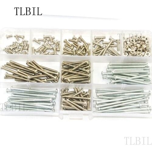 300pcs/set M3 Button Head Hex Socket Screw Bolt Nut Stainless Steel M3 Screws Nuts Assortment Kit Fastener Hardware