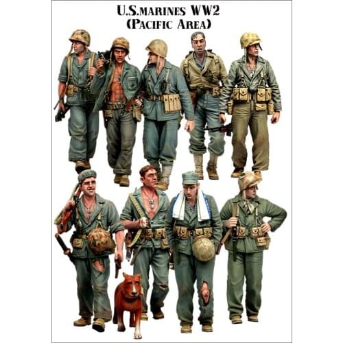 9 resin soldiers in the Pacific battlefield of World War II US Army 1:35