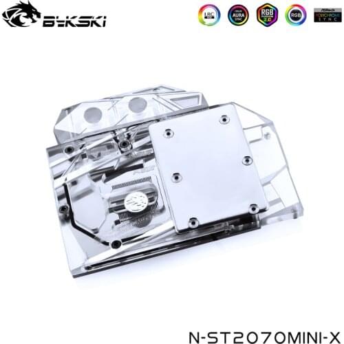 Bykski Water Block For ZOTAC Geforce RTX2070 8GD6 MINI OC ,12VRGB/5V RBW Light,Light Mainboard Can Control,N-ST2070MINI-X