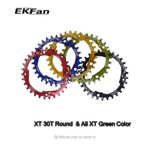 EKFan 104BCD XT Multicolor Narrow Wide Oval Round 30T 32T 34T 36T MTB Bike Chainwheel Cycling Chainring Circle Crankset Plate