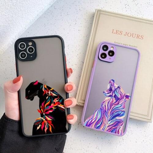 Colorful Leopard Flower Phone Case For iPhone 12 11 Pro Max X Xs max Xr for iphone 6S 7 8 Plus SE 2020 Hard PC Translucent Cover
