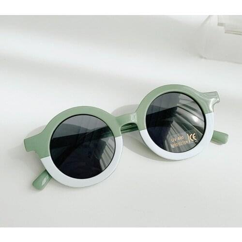 Childrens Sunglasses Girls Round Frame Sunglasses Personality Baby Sun Protection Glasses Fashion Joker Sunshade Glasses