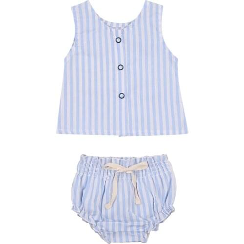 Kid Girl Tops, Shorts Suit, Strip Printed Sleeveless Buttons Vest Bowknot Ruffle Loose Pants,princess loose daily pullover