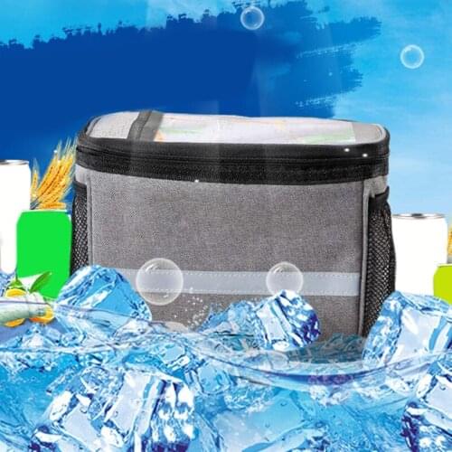 Travel Insulation Meal Bag Picnic Trip Solid Color Zipper Can Be Placed On The Bicycle Handlebar Meal Bag