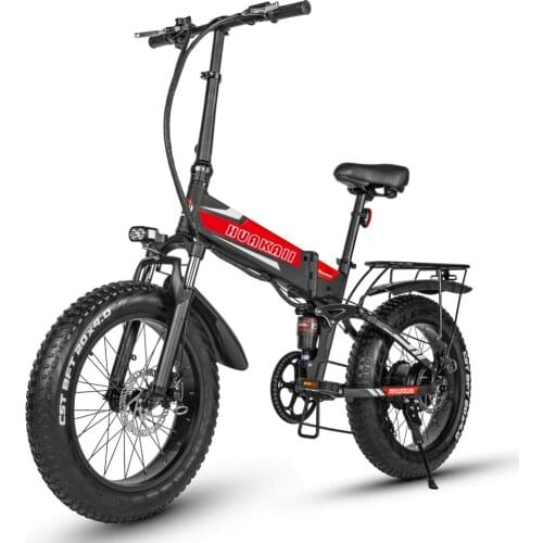 Huakaii New 500w Electric Bike Snow Mountain Electric Bike Fat Ebike 20inch 4.0 Fat Tire Electric Bike Pedal Reverse Charging