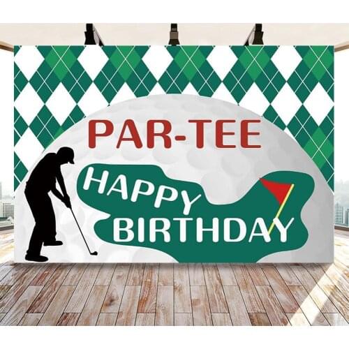 Golf Amateur Club Birthday Party Customize Backdrop Decor Man Shadow Diamond Pattern Sports Game Photo Backgrounds