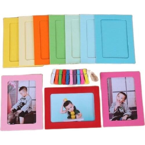 10Pcs Frames Wall Decor Bright Color Paper Photo Frame Creative Home Decoration DIY Specimen Photo Frame for Living Room Bedroom