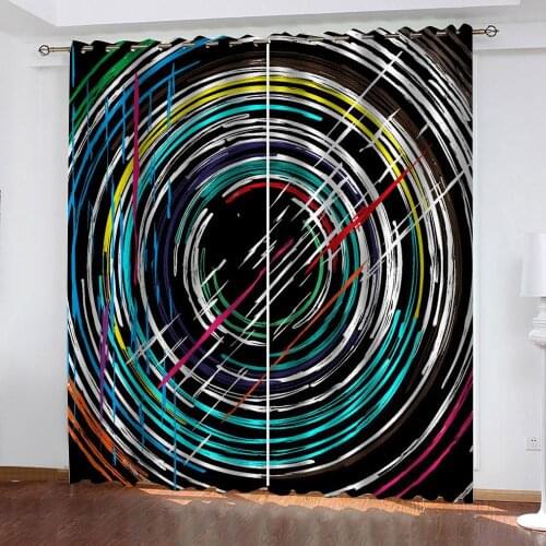 Geometry Blackout Curtains Bedroom Fabric Curtains For Living Room Window Blinds,Color Decor Curtain Window Treatment Draperies