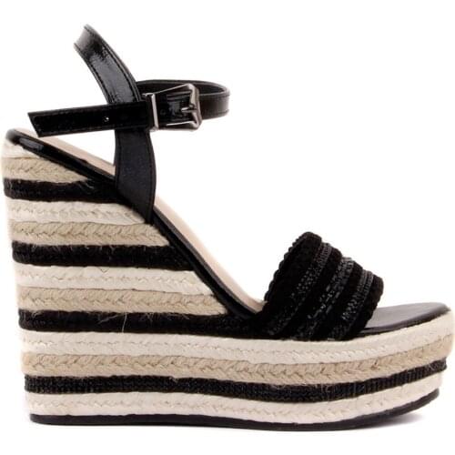 Guja-Black Color Women 'S Wedges Sandals
