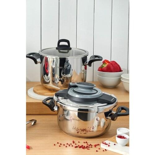 Montana Black Gray 4 + 6 Liter Pressure Cooker Set