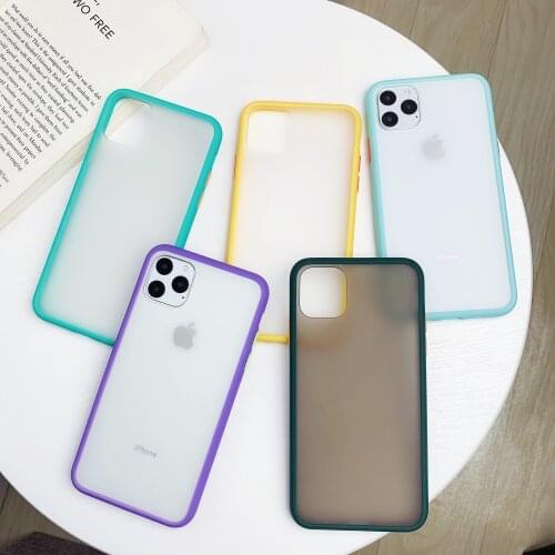 Mint Hybrid Simple Matte Bumper Phone Case for iphone 11 Case Pro Max Xs Xr 6s 7 8 Plus Shockproof Soft Tpu Silicone Clear Cover