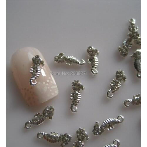 MD-736 10pcs Fancy Seahorse Deco Metal Charms Metal Deco Charms Nail Art