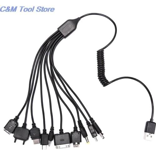 Universal Multi Pin Cable Charger USB Adapter Cable Data Wire Cord 10 in 1 Multifunction USB Data Transfer Cable