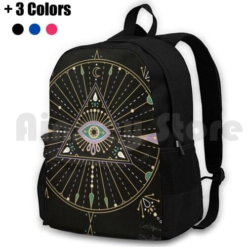 Evil Eye Mandala – Black Outdoor Hiking Backpack Waterproof Camping Travel Evil Eye Mandala Evil Eye Mandala Evil Eyes Evileye