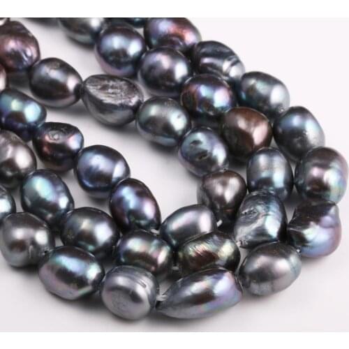 Natural Freshwater Pearl Irregular Black For Making Necklaces Bracelets And Earrings 10-11 mm
