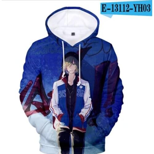 New Anime YURI!!! on ICE Cosplay Costume Yuri Plisetsky Cosplay Hoodies Men/women Hooded 3D Printed Coats Sportswear Jackets