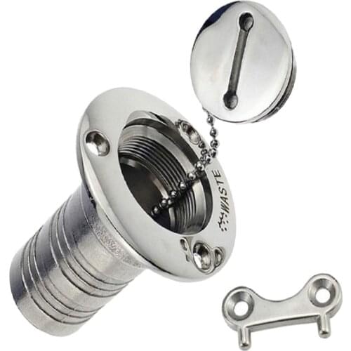Ø 50mm Stainless Steel Filler Neck Dirty Water Deck Filler With Tank Cap For Boat, Yacht, Caravan, Tractor, Trailer Tank