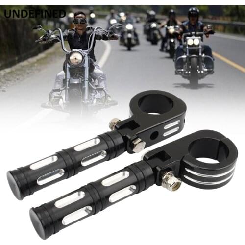 Motorcycle Highway Foot Pegs 1.25'' 38MM Engine Bar Clamp Mount Footrests Pedal For Harley Touring Street Glide Dyna Softail