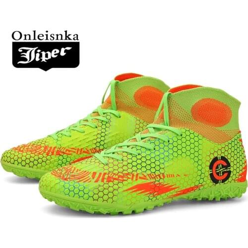 Size 35-45 Mens Soccer Shoes High Ankle Cleats Teenager Breathable Sneakers Kids Grass Training FG / TF Antiskid Football Boots