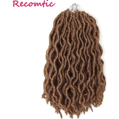 Recomtic Crochet Braids 14Inch Goddess Fuax Locs Synthetic Hair Extensions Heat Resistant For Black Women