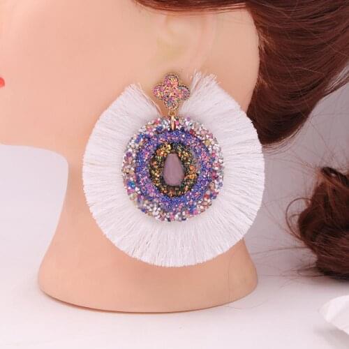 Oorbellen Bohemian Big Tassel Earrings Multicolor Resin Pendant Earrings Woman Party Jewelry Gift Dangle Drop Earrings