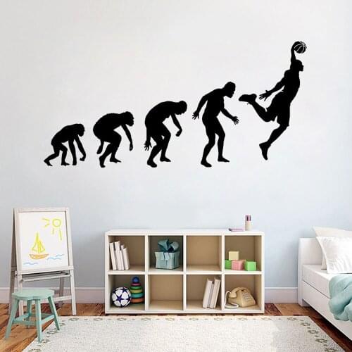 Sports Sportsmen Vinyl Wall Decal Basketball Evolution Basketball Player Teen Room Wall Stickers Boys Bedroom Decoration Z474