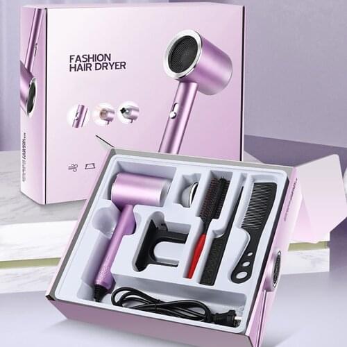 Exquisite Suit Hair Dryer Blu-ray Negative Ion Blow Dryer Fast Drying with 2 Heat Setting with 360 Degree Air Collecting Nozzle
