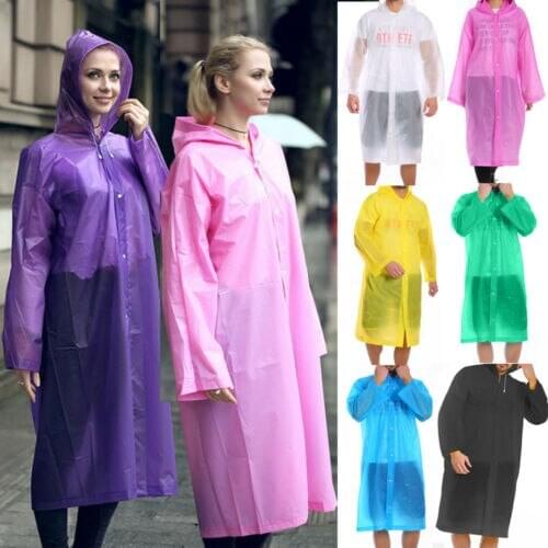 Unisex Women Men Disposable Raincoat Outdoor Transparent Windproof Rain Coat New PVC Raincoats