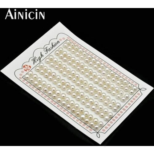 High Quality Grade AAA Natural Freshwater Pearl 5mm 8mm Half Hold White Pearl Beads For Earrings Making Findings 1Card