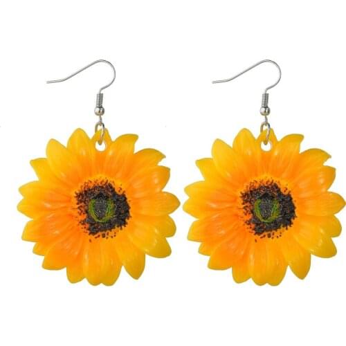 2020 New Fashion Sunflower Dangel Earring Cute Romantic Trendy Fairy Elegant Drop Earring for Women Girls Jewelry