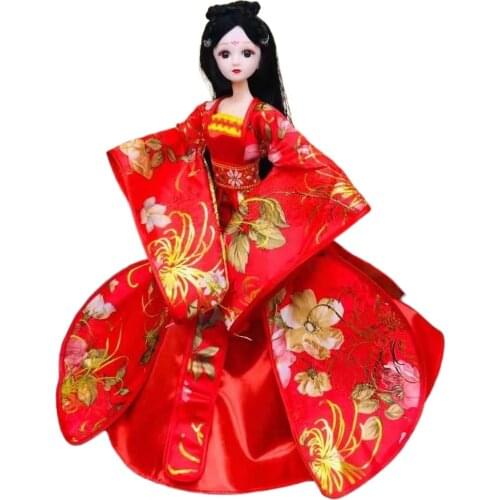 1/6 Cosplay Red Doll Dress For Barbie Doll Clothes Traditional Chinese Ancient Beauty Costume Wedding Party Gown Accessories Toy