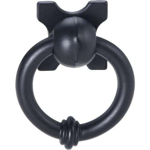 1pc 33mm Circle Handles Black Ring Metal Door Handles Pulls Cabinet Drawer Knobs For Furniture Hardware decoration durable
