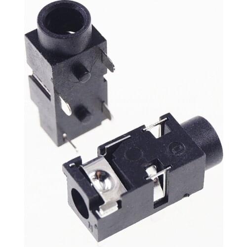 1000pcs Phone Jack 3.5mm 4 pin stereo audio socket for 3 poles earphone plug through hole DC30V 0.5A