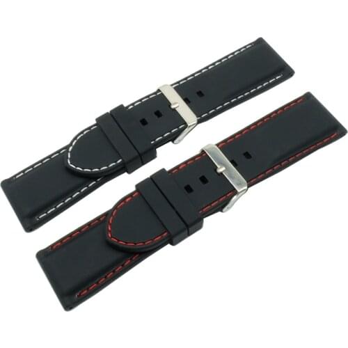 20mm 22mm 24mm 26mm 28 mm Black Silicone Rubber Watch Band Strap Waterproof Watchband For Diesel Diy Replace