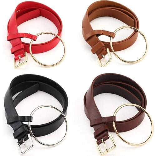 2020 New Korean Fashion Double Loop Ladies Pin Buckle Decorative Belt All-match Female Jeans Round Buckle Belt Women