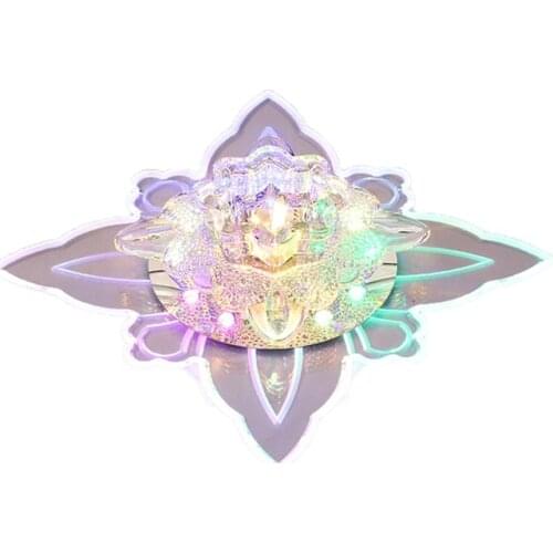 3W LED Lotus Glass Corridor Ceiling Lights porch Hallway Plastic Leaves Ceiling Lamps Living Room Balcony Ceiling fixtures