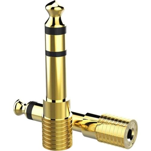 5pcs Jack 6.35mm 1/4" Male To 3.5mm 1/8" Female Audio Converter 6.35 male to 3.5 female stereo terminal plug headphone adapter