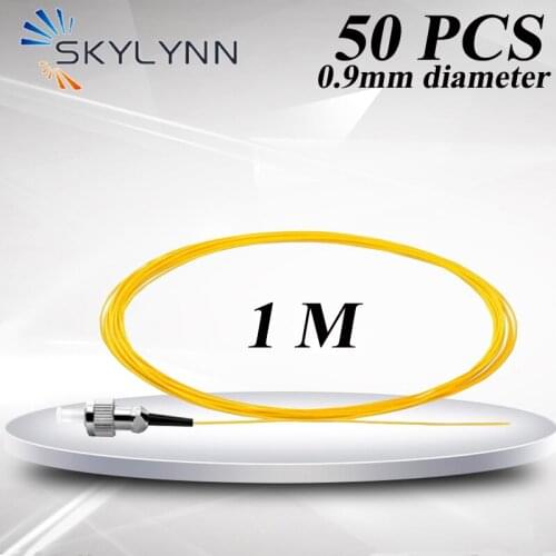 50 PCS FC/UPC Fiber Optic Pigtails 0.9mm Single Mode G652D 1 Meter With Yellow LSZH Jacket