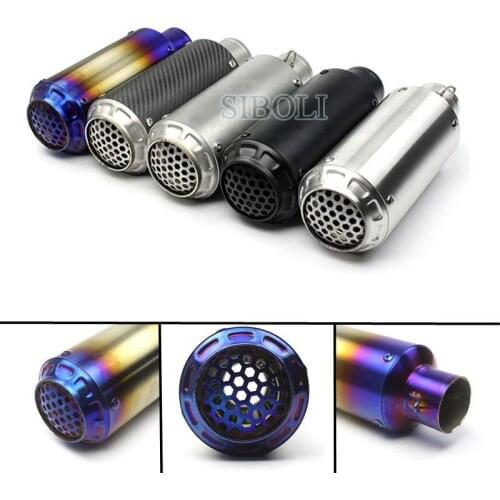 51mm Universal Motorcycle Exhaust Modified Roundness Net Muffler Pipe For SC GP Racing Project Sport Motorbike R1 R3 R6 MT07