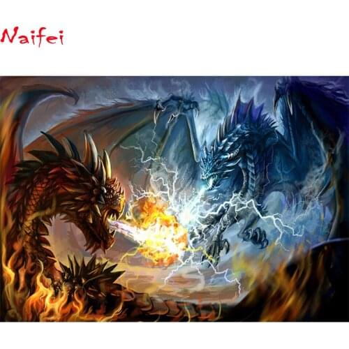 5D Diy Diamond Painting Fantasy Animals Dragon Full Square Round Drill Diamond Embroidery Mosaic Picture Of Rhinestones Decor