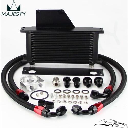 Aluminum 10-AN Oil Cooler kit 19 Row AN10 Bolt on fit 01-05 Impreza WRX