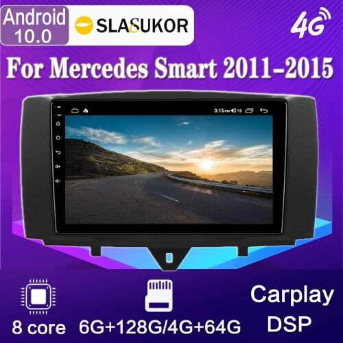 For Mercedes Benz Smart Fortwo 2010-2015 Android 10 CarPlay Car Radio Multimedia Video Player Auto Stereo GPS no 2din dvd 4G+64G