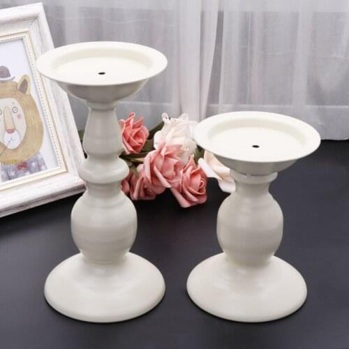 NICEFurniture White Metal Candlestick Candle Holder Stand Wedding Party Table Decoration Gifts