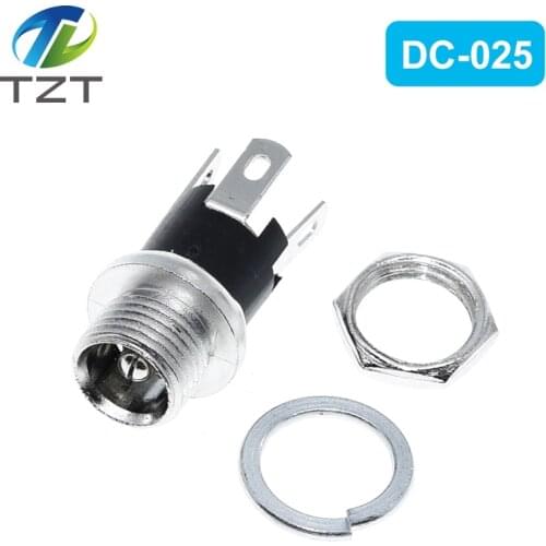 Free Shipping 50pcs DC-025m power socket 5.5-2.1MM 5.5 * 2.1 DC socket with nut