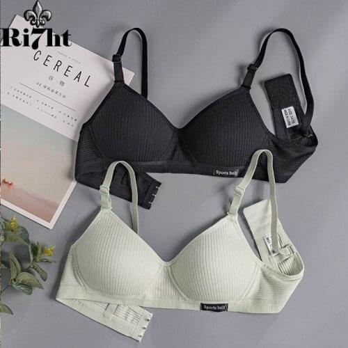 Cotton Underwear Women AB Cup Bra Wireless Gathered Comfort V Brassiere Push Up Lingerie Bralette For Women Seamleass