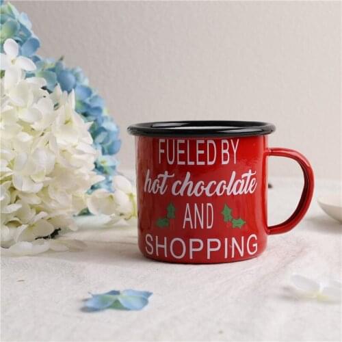 Exported to Italy Thickened Couples Cups Enamel Coffee Cup Milk Cup Teacup Enamel Cup