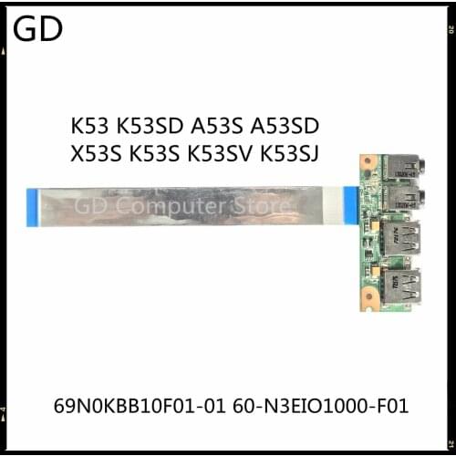 GD Original For ASUS K53 A53S A53SD X53S K53S K53SV K53SJ 69N0KBB10F01-01 60-N3EIO1000-F01 USB Audio Board Full Tested Fast Ship