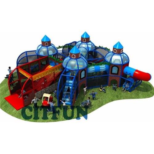 Customized Size Playground Center Equipment ;Plastic slide indoor playground Game Area IP-030B