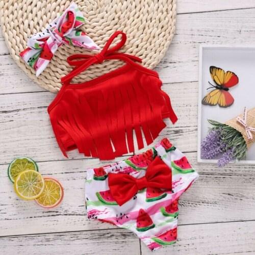 New Fashion Toddler Kids Watermelon Baby Girl Bikini Swimwear Swimsuit Bathing Suit Bikini