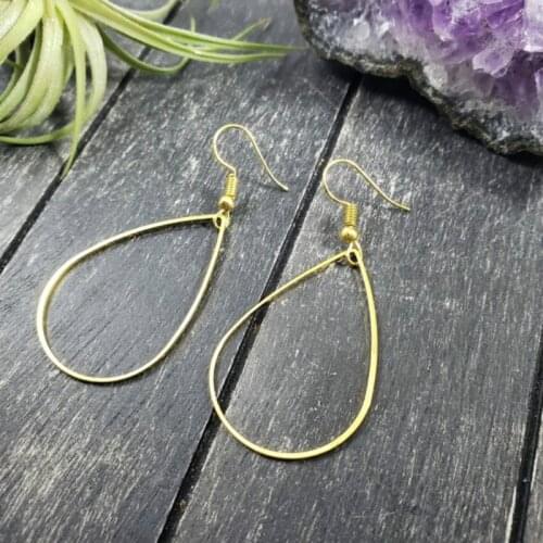 Lightweight Silver or Gold Teardrop Earrings Geometric Teardrop Earrings, Gold or Silver Plated Brass Teardrop Hoops